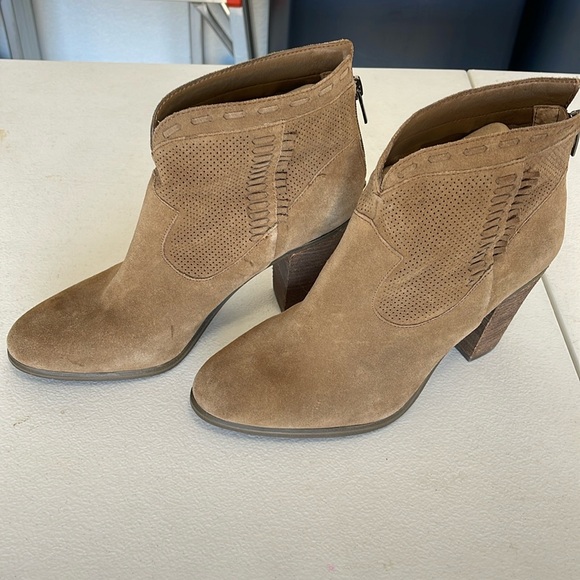 Vince Camuto Fretzia Perforated Boot in Wild Mushroom Nubuck - Picture 1 of 5